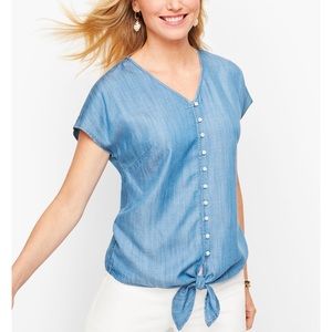 Talbots Denim Toe Hem Top